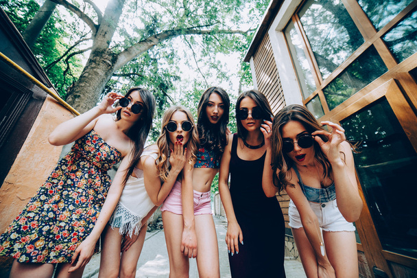 five young beautiful girls - Photo, image