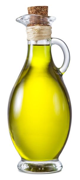 Bottle of extra virgin olive oil on a white background. - Фото, изображение