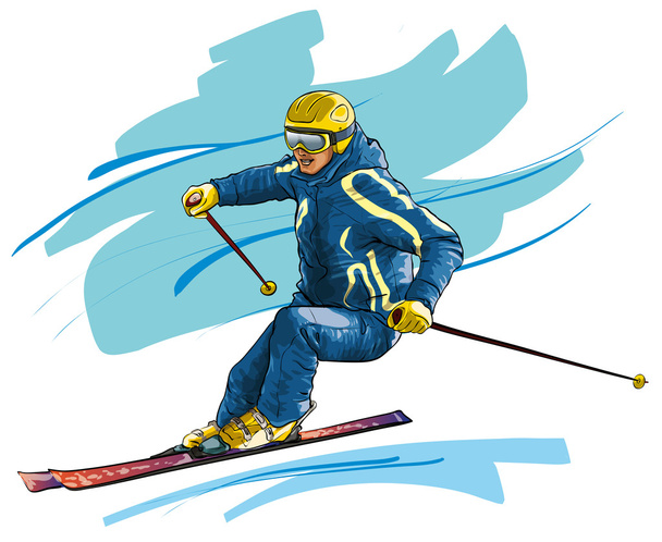Sciare. Movimento ad alta velocità
 - Vettoriali, immagini