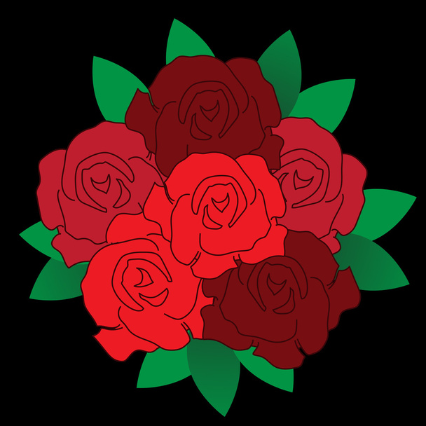 Rose Bouquet,vector icon - Vetor, Imagem