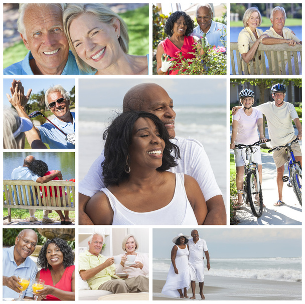 interrazziale anziani coppie persone spiaggia pensionamento stile di vita
  - Foto, immagini