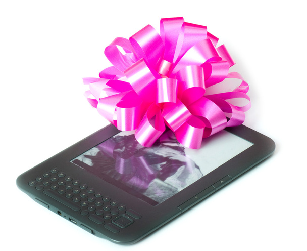 Libro electrónico con lazo rosa
 - Foto, Imagen
