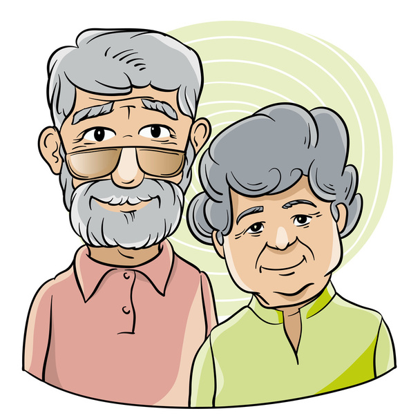 добрий дід і бабуся
 - Вектор, зображення