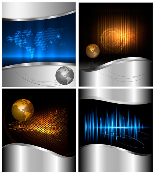 Collection of abstract technology and business backgrounds Vector illustration - Vector, Image