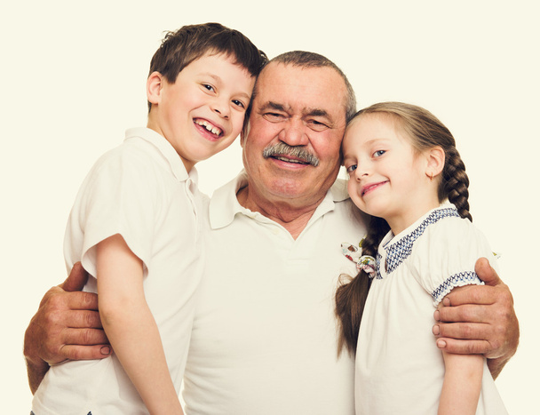 Retrato de avô e netos
 - Foto, Imagem