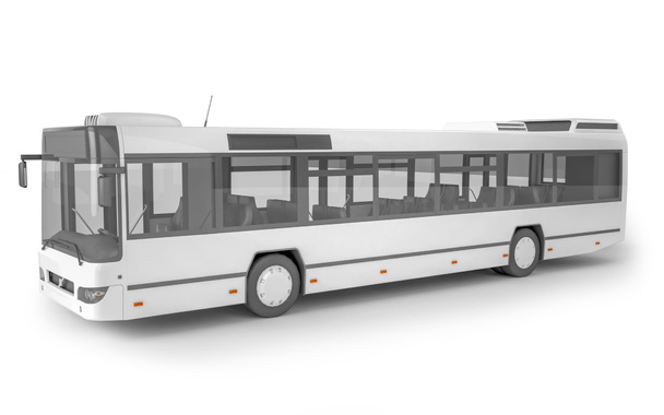 白い背景、3 d イラストレーションのモックアップ バス - 写真・画像
