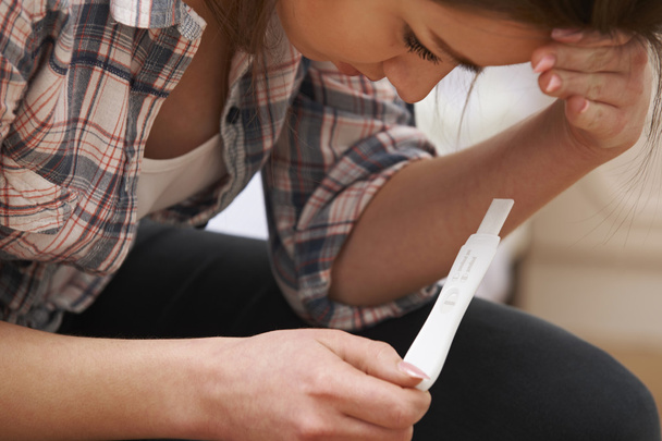 Teenage Girl With Positive Pregnancy Test Result - Photo, image