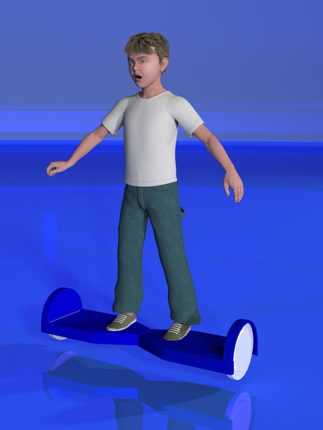 chico en un hover board
 - Foto, imagen