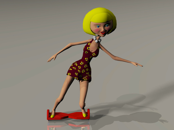 woman on a hover board - Photo, Image