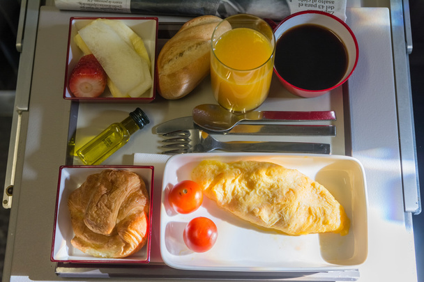 Breakfast in the airplane - Fotoğraf, Görsel