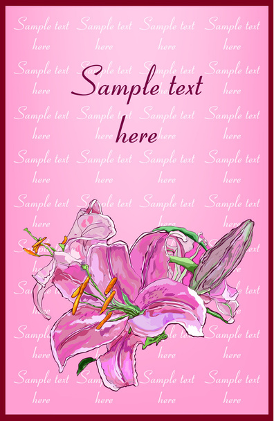 Pink postcard - Vektor, obrázek