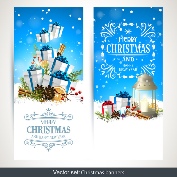 Christmas vertical banners - Vettoriali, immagini
