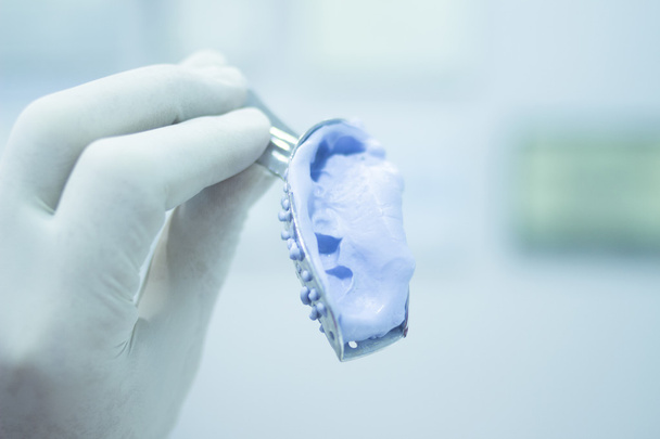 Dental mold dentists clay teeth gel gum plate cast - Photo, Image