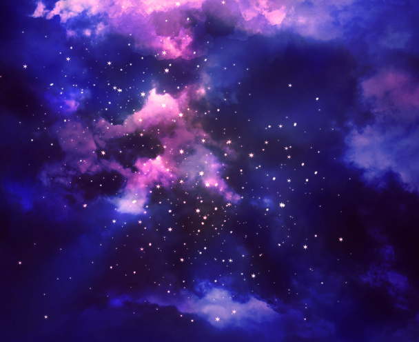 Sterne am Nachthimmel, Nebel und Galaxie - Foto, Bild