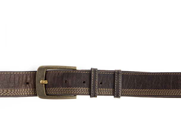 Leather belt isolated on white background - Photo, Image