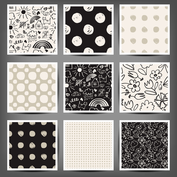 set of graphic seamless patterns.  - Vecteur, image