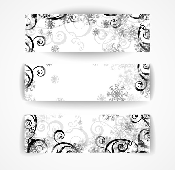 Elegante banner de Natal preto e branco
 - Vetor, Imagem