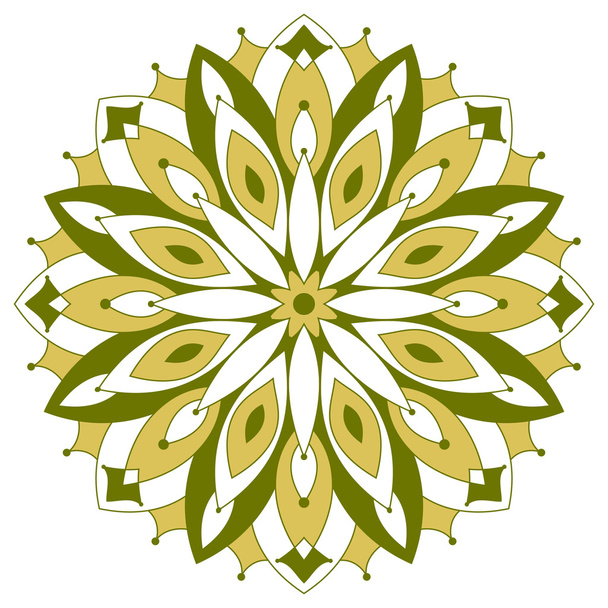 Color round symmetrical mandala - Vector, Image