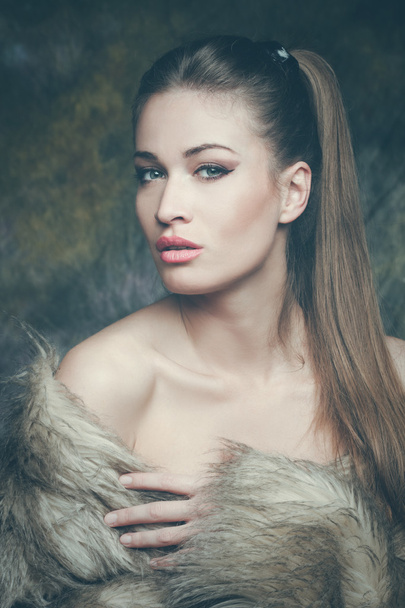 woman with fur - Photo, Image