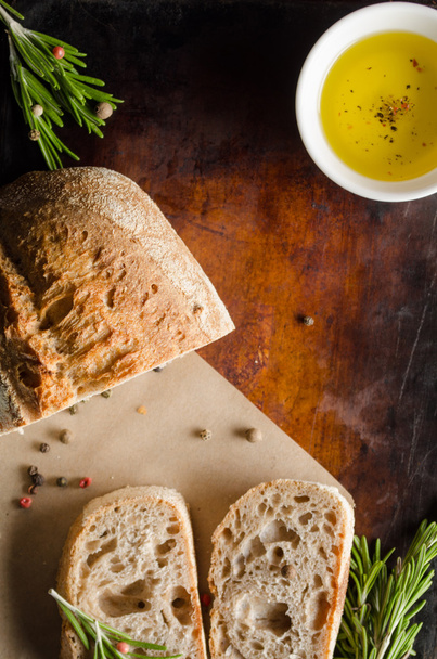 Food background of ciabatta bread - Zdjęcie, obraz