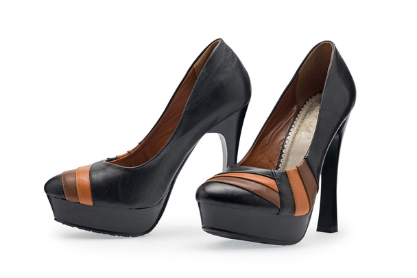 Pary kobiet buty Czarne szpilki z pasa ozdobny - Zdjęcie, obraz