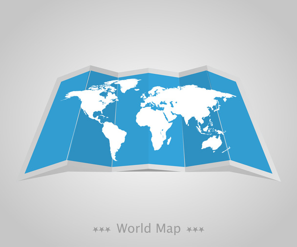 World map with shadow on a grey background - Wektor, obraz