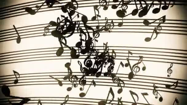 Abstrato voando notas musicais em estilo vintage
 - Filmagem, Vídeo