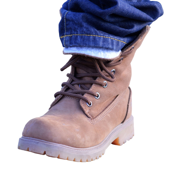 zapatos de montañero con jeans
 - Foto, imagen