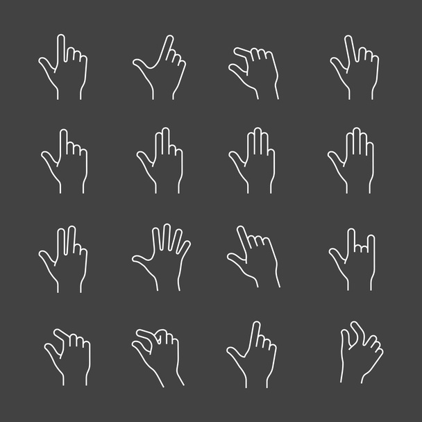 Gesture icon set - Vector, Image
