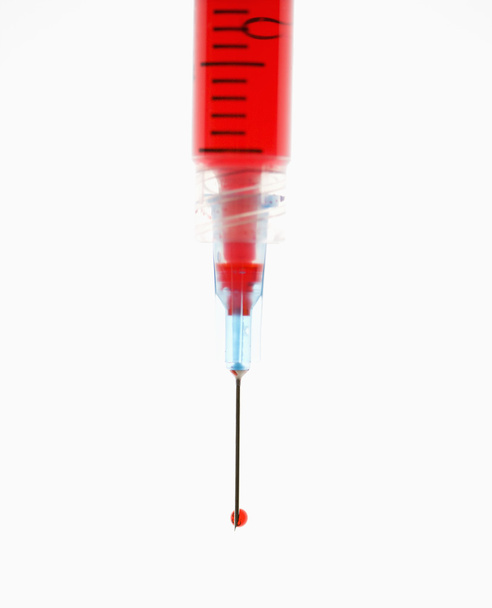 Needle with red liquid. - Fotografie, Obrázek
