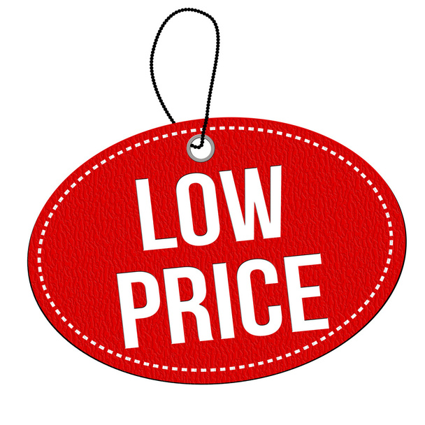 Lage prijs etiket of prijskaartje - Vector, afbeelding