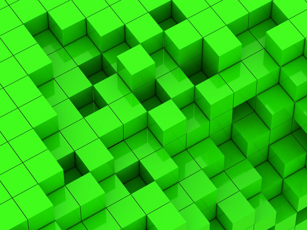 3D απεικόνιση πράσινο κύβους - Φωτογραφία, εικόνα