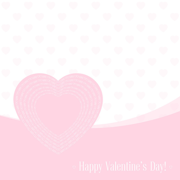 ベクトルの図。デザイン ポスター、カードまたは招待バレンタインのハートとピンク色の背景にタイトル バナー - ベクター画像