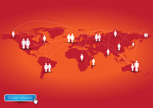 Red social - comunidad global
 - Vector, imagen