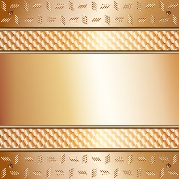 Graphic illustration of technology background with golden plates - Vector, Image