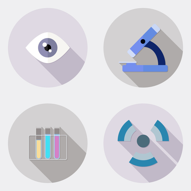 Flat design scientific research icons with long shadow 1 - Vector, Image