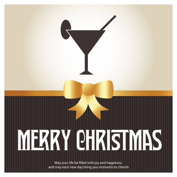 Christmas card with cocktail icon - Vector, Image