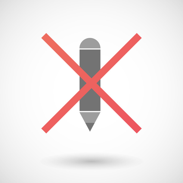 Not allowed icon with a pencil - Wektor, obraz