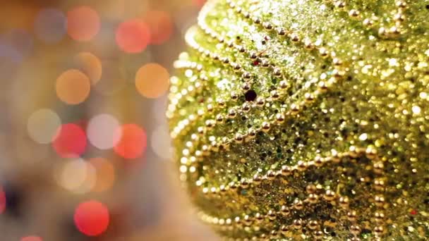 Christmas and New Year Decoration. Abstract Blurred Bokeh Holiday Background. Blinking Garland. - Footage, Video