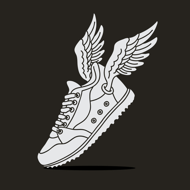 Sneakers with wings - Вектор, зображення