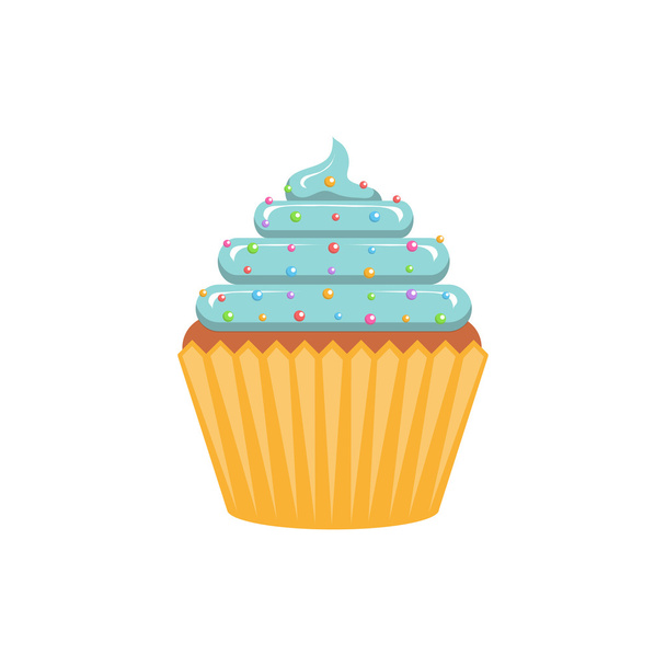 delicious cupcake symbol - Vektör, Görsel
