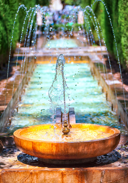 Fontana nel giardino del palazzo di Palma di Maiorca, Spagna
 - Foto, immagini