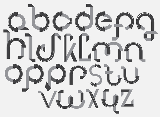 ABC font from paper tape - Vetor, Imagem