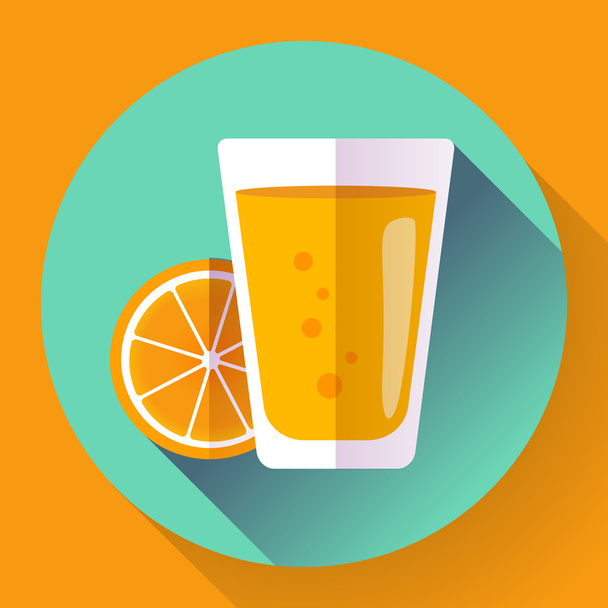 Juice glass. Flat designed style icon. - Vector, Image