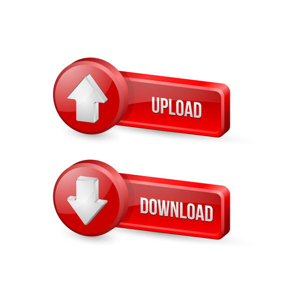Download and upload buttons - Vector, Imagen