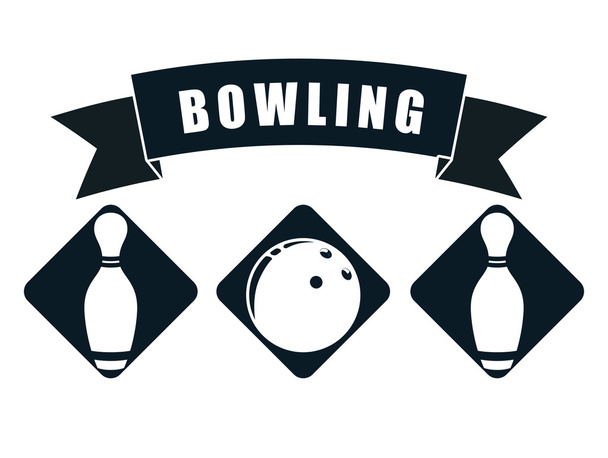 Bowling simgeleri tasarım - Vektör, Görsel