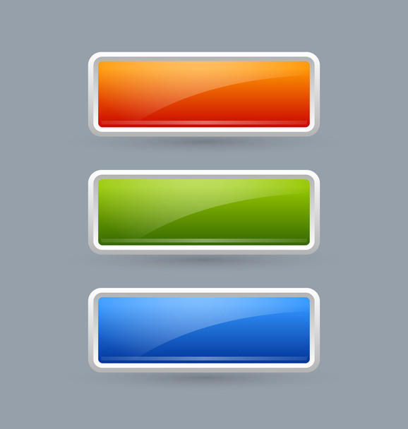 Барвисті глянцеві кнопки ізольовані на сірому фоні
 - Вектор, зображення