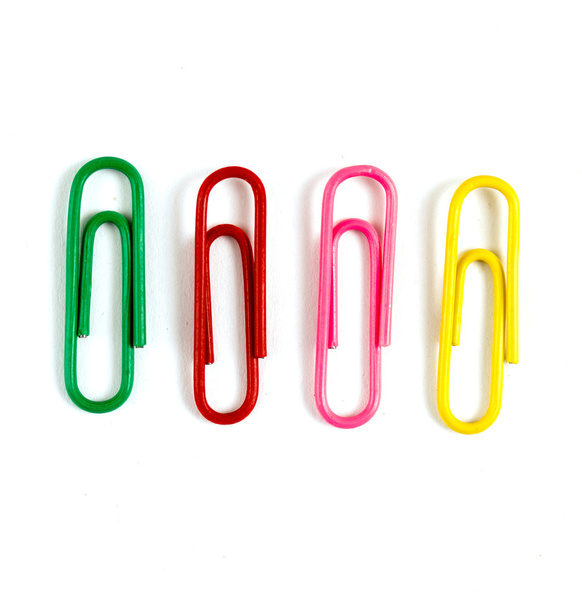 Writing paper clips on a white background - Photo, Image