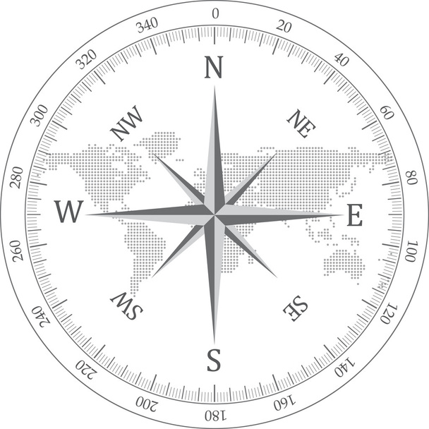 schwarzer Kompass - Vektor, Bild