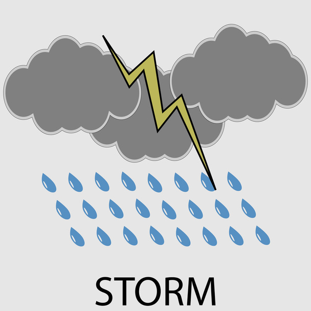 Icon weather storm - Vector, Image